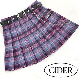 NWT | Cider | Plaid Pleated Skirt • L